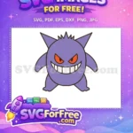 Free Pointy Ears Free Orange Eyes Gengar Pokemon Free SVG - Instant Download