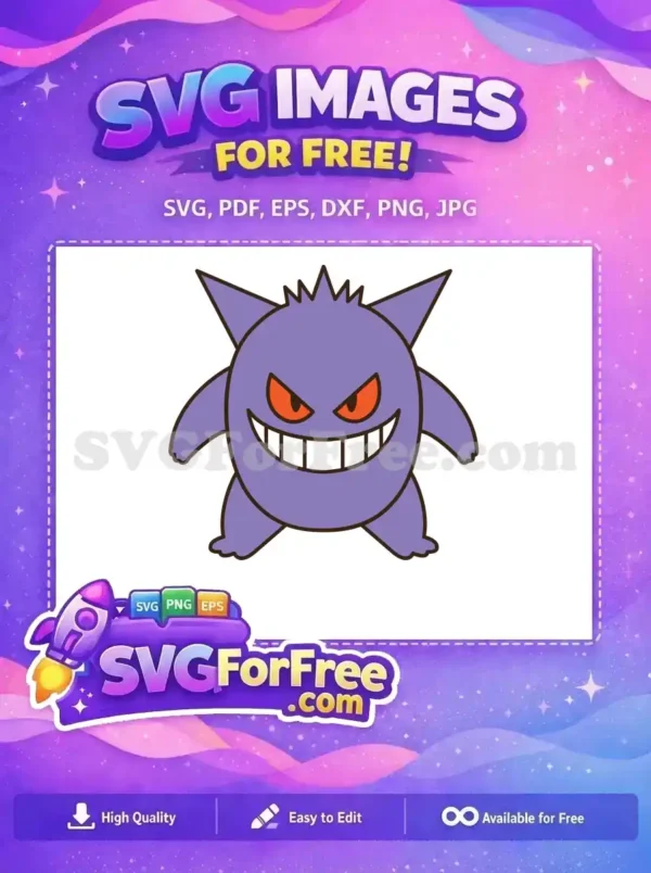 Free Pointy Ears Free Orange Eyes Gengar Pokemon Free SVG