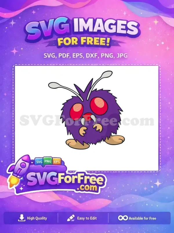 Free Tangela Pokemon Cartoon with Fangs Free Purple Monster Pokemon Free SVG