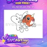 Free Horned Orange Goldeen Free Sharp Teeth Pokemon Free SVG - Instant Download