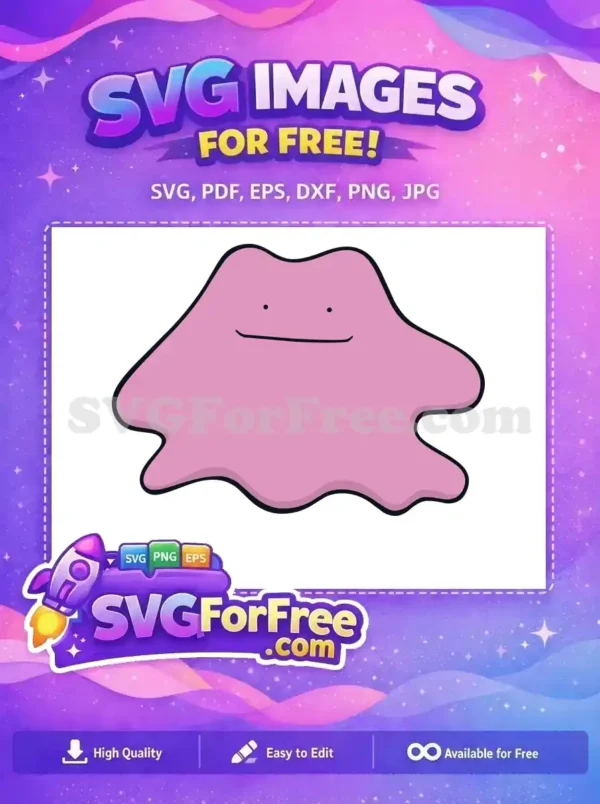 Free Pink Blob Free Cute Face Pokemon Free SVG