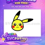 Free Smiling Pikachu Face Free Red Cheeks Pokemon Free SVG 3 - Instant Download