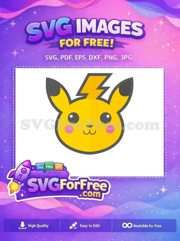 Free Smiling Cheeks Free Lightning Bolt Pokemon Free SVG