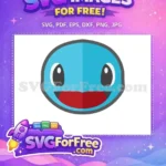 Free Blue Squirtle Happy Face Free Pokemon Cartoon Free SVG - Instant Download