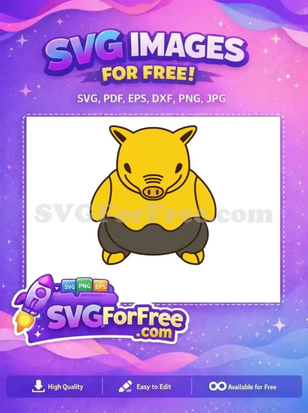Free Yellow Pokemon Cartoon Free Drowzee Smiling Free SVG