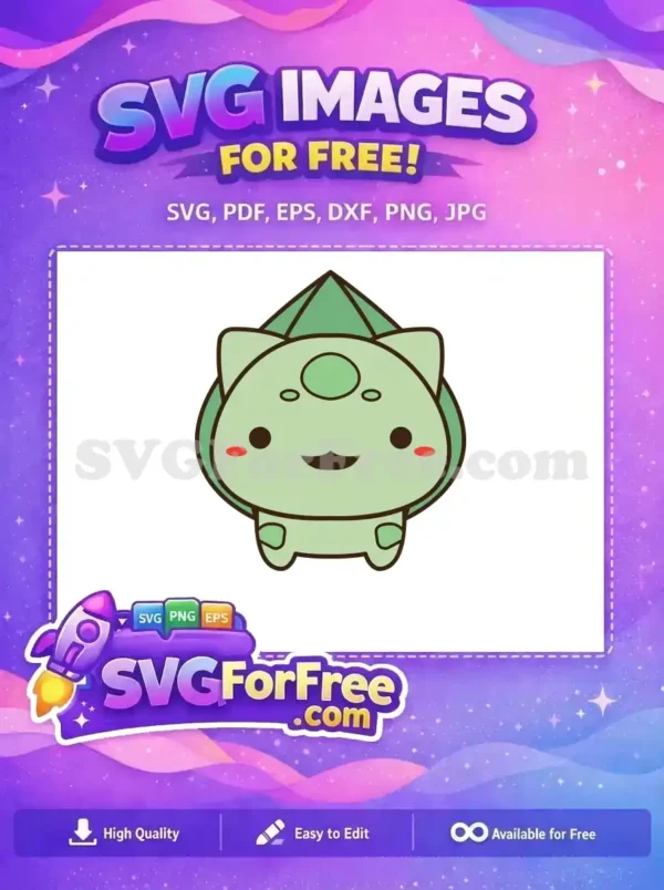 Free Cute Bulbasaur Free Smiling Face Pokemon Free SVG Free Cute Bulbasaur Free Smiling Face Pokemon Free SVG