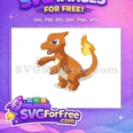 Free Orange Charmeleon Fierce Free Flame Tail Pokemon Free SVG - Instant Download