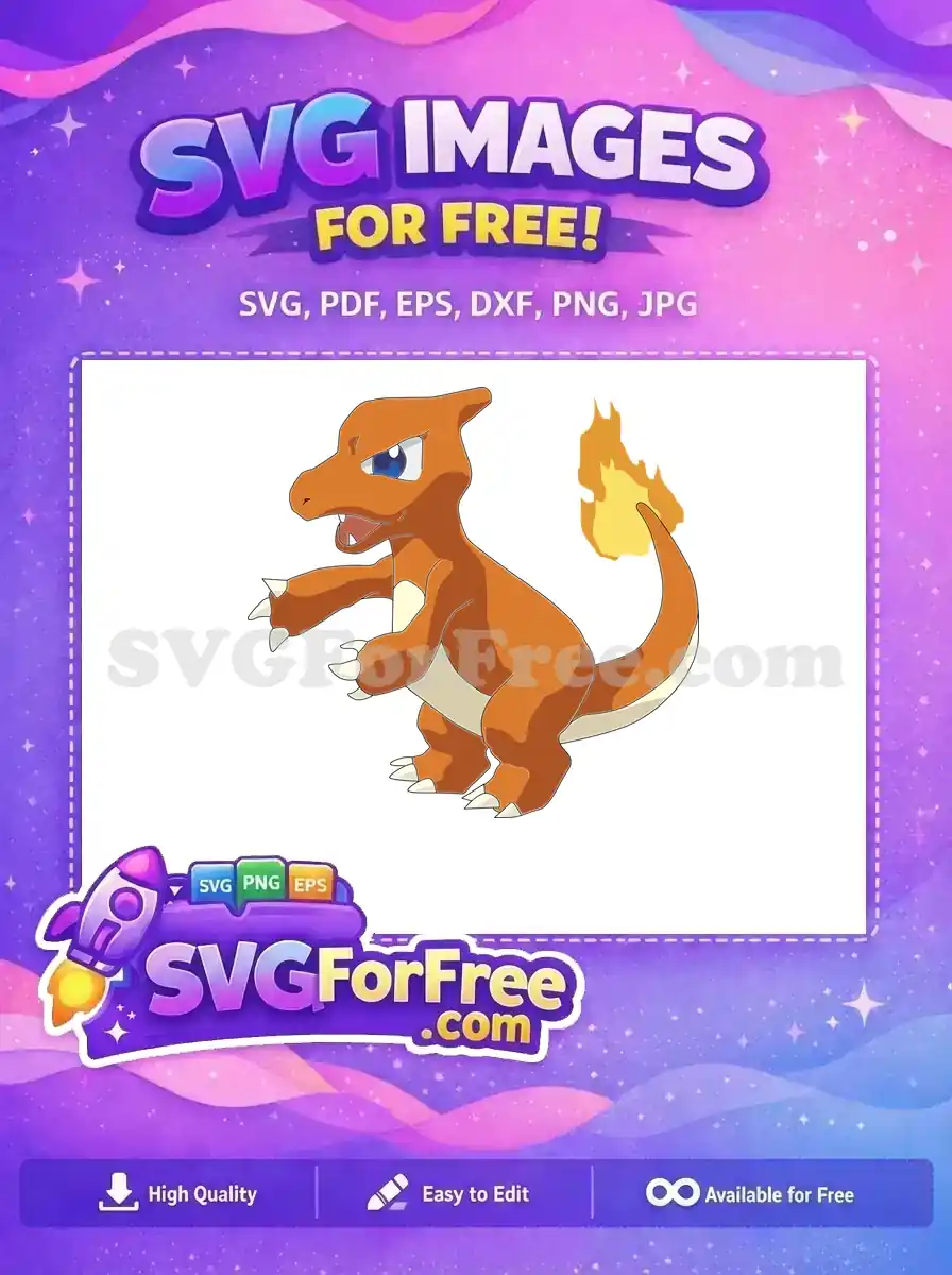 Free Orange Charmeleon Fierce Free Flame Tail Pokemon Free SVG