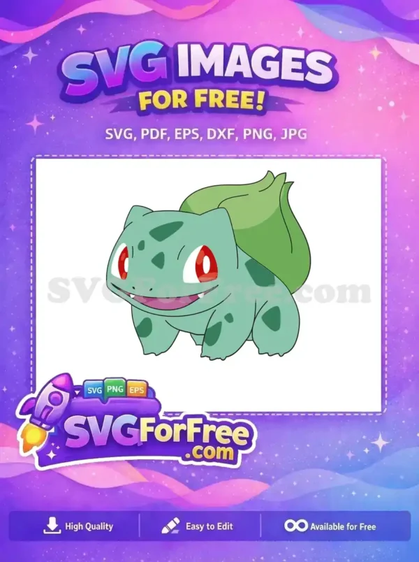 Free Smiling Bulbasaur Free Red Eyes Pokemon Free SVG