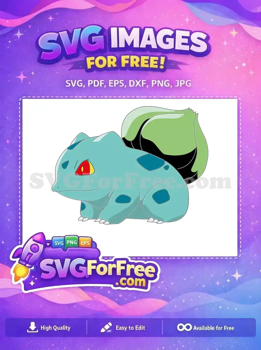 Free Red Eyes Free Teal Bulbasaur Pokemon Free SVG