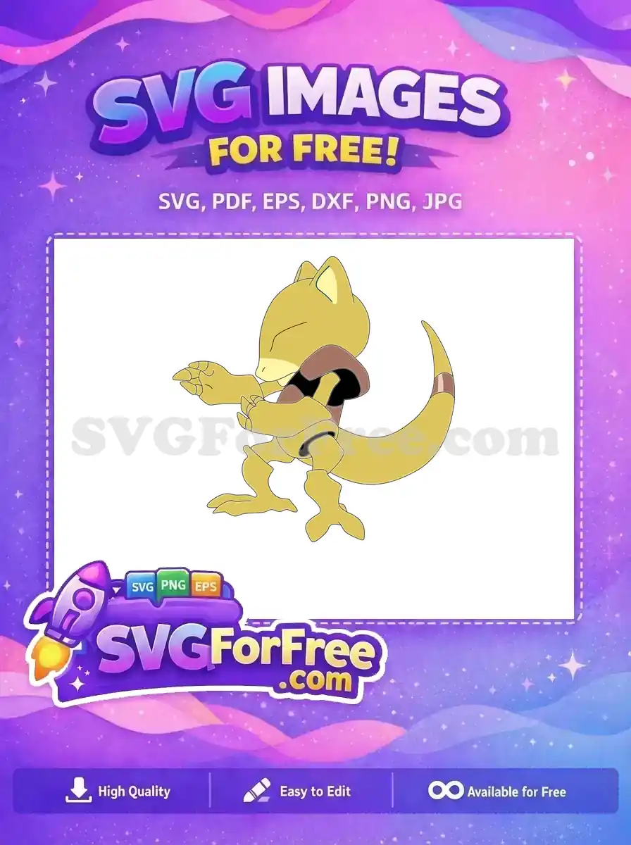 Free Yellow Pokemon Cartoon Free Meditating Abra Pokemon Free SVG
