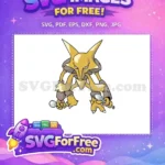 Free Yellow Angry Pokemon Free Spoon Holding Cartoon Free SVG - Instant Download