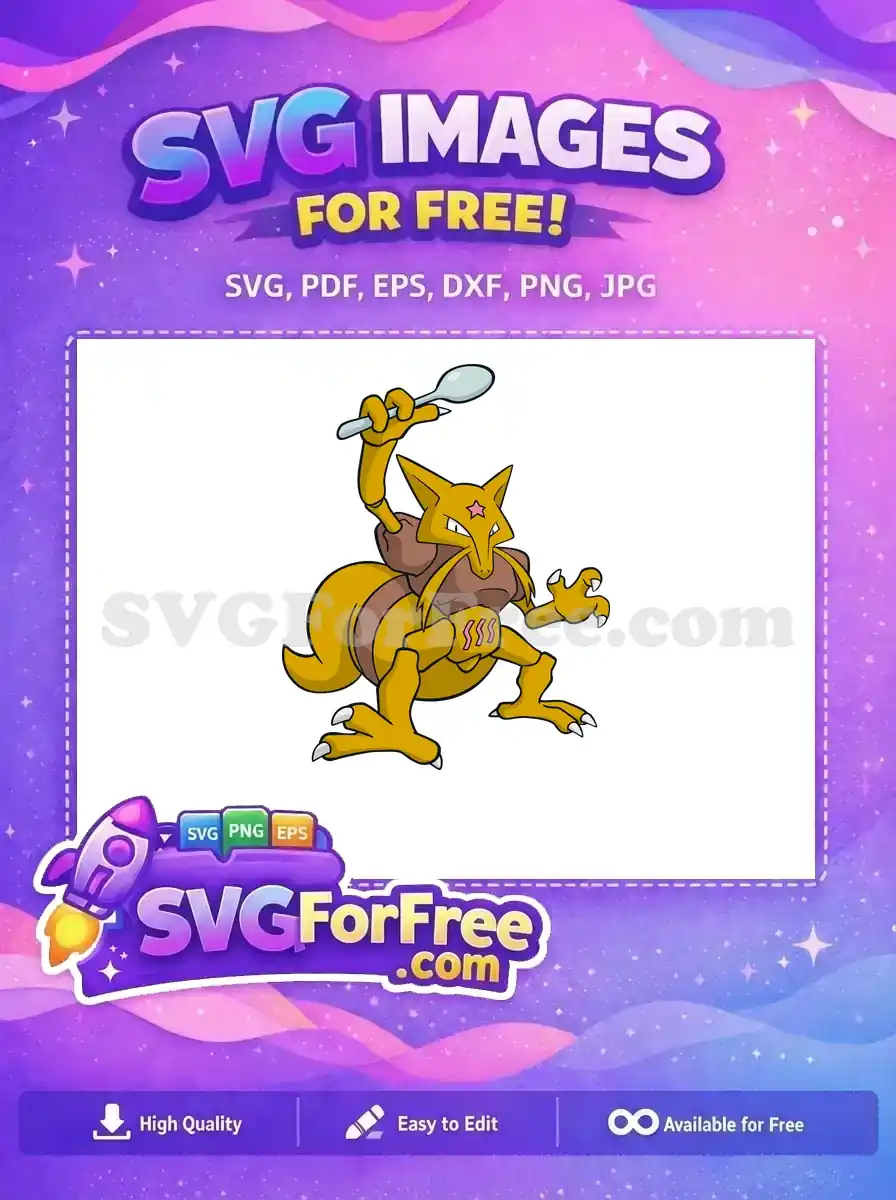 Free Yellow Angry Pokemon Spoon Wielding Free Character Free SVG