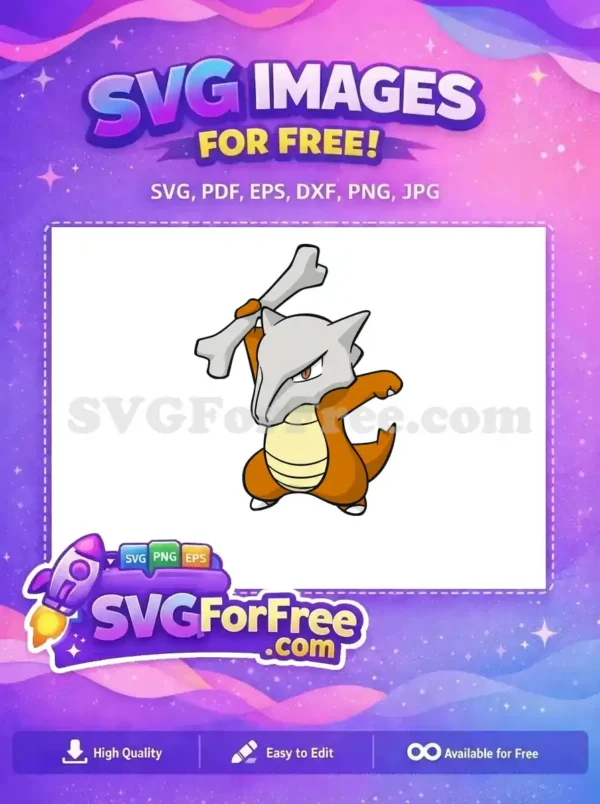 Free Bone Club Free Angry Cubone Pokemon Free SVG 2