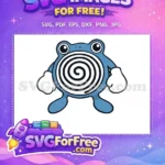 Free Blue Swirl Belly Free White Gloves Pokemon Free SVG - Instant Download
