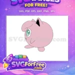 Free Pink Jigglypuff Pokemon Free Cute Face Cartoon Free SVG - Instant Download