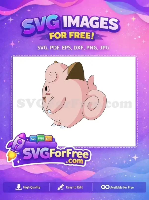 Free Clefairy Smiling Expression Free Brown Ears Pokemon Free SVG