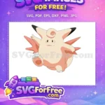 Free Clefairy Pink Cheeks Free Happy Pokemon Cartoon Free SVG - Instant Download