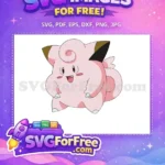 Free Pink Clefairy Smiling Free Brown Ears Pokemon Free SVG - Instant Download
