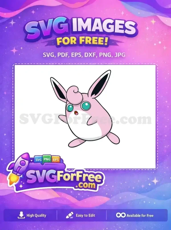 Free Pink Ears Free Turquoise Eyes Pokemon Free SVG