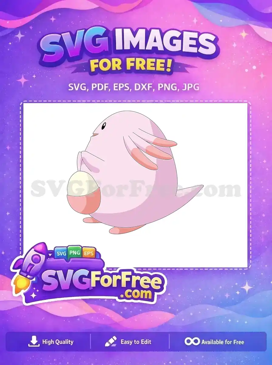 Free Pink Pokemon Free Egg Holding Chansey Cartoon Free SVG