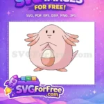 Free Pink Pokemon Cartoon Free Chansey with Egg Free SVG - Instant Download
