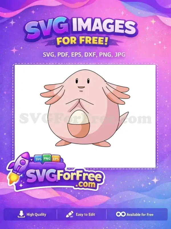 Free Pink Pokemon Cartoon Free Chansey with Egg Free SVG