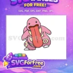 Free Pink Lickitung Pokemon Free Long Tongue Cartoon Free SVG - Instant Download