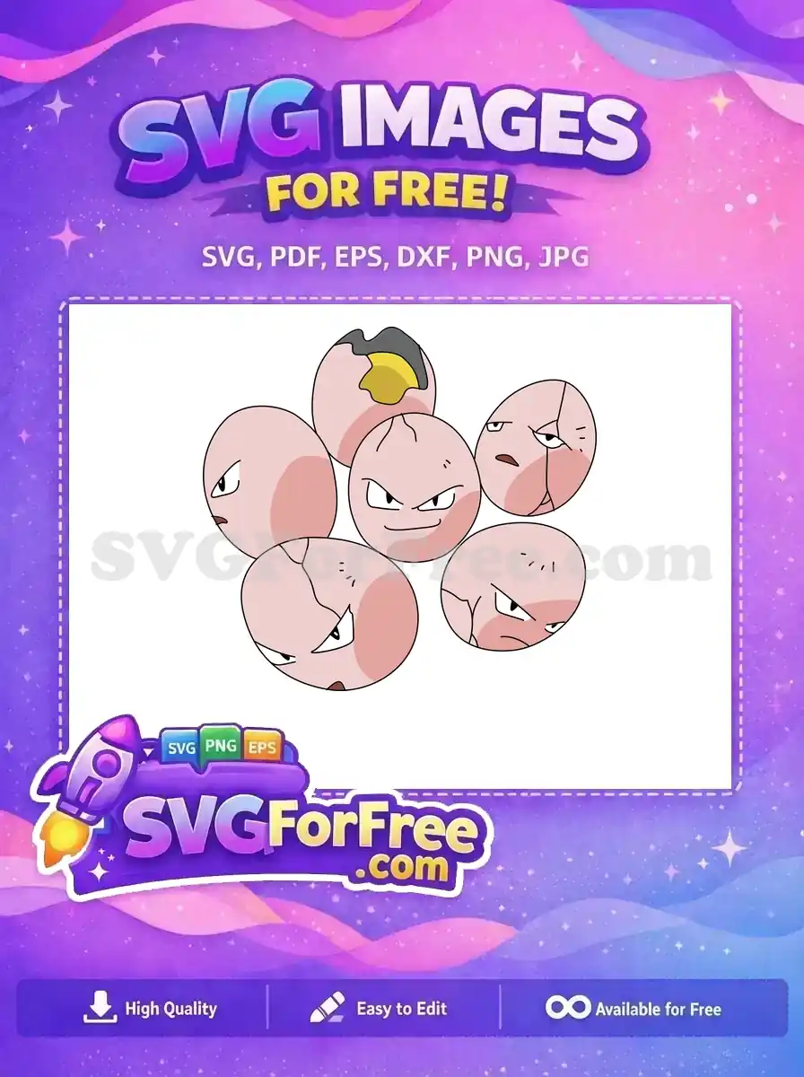 Free Cracked Angry Eggs Free Group Pokemon Cartoon Free SVG