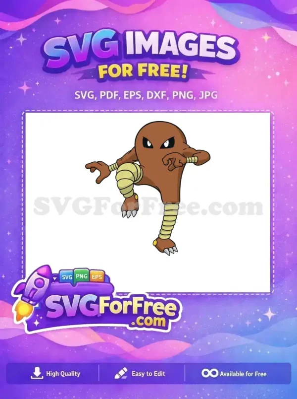 Free Hitmonlee Angry Pose Free Pokemon Cartoon Free SVG