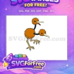 Free Two Headed Free Orange Brown Dodrio Pokemon Free SVG - Instant Download