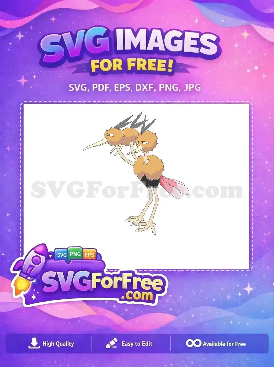 Free Two Headed Free Dodrio Angry Pokemon Free SVG