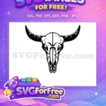 Free Black Bull Skull Free Western Post Malone Free SVG - Instant Download