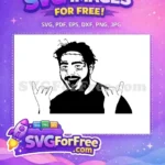 Free Smiling Face Tattoo Free Hand Horns Post Malone Free SVG - Instant Download