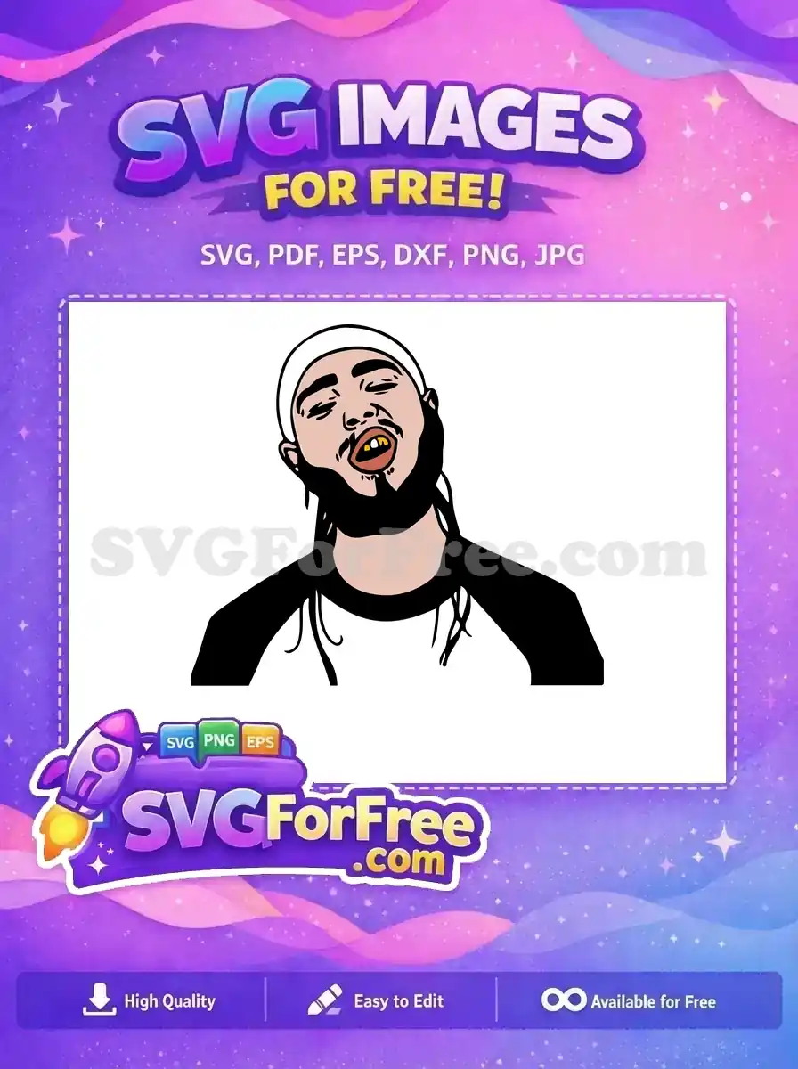 Free White Headband Free Golden Teeth Post Malone Free SVG