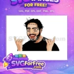 Free Rock Sign Free Face Tattoo Post Malone Free SVG - Instant Download
