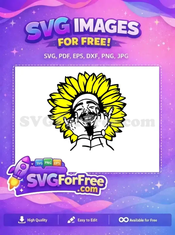 Free Sunflower Crown Free Smiling Post Malone Free SVG