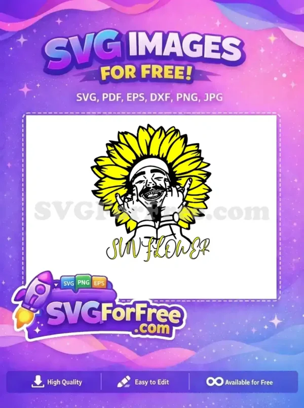 Free Yellow Sunflower Free Post Malone Silhouette Free SVG