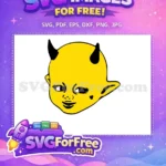 Free Yellow Devilish Post Malone Free Face Free SVG - Instant Download