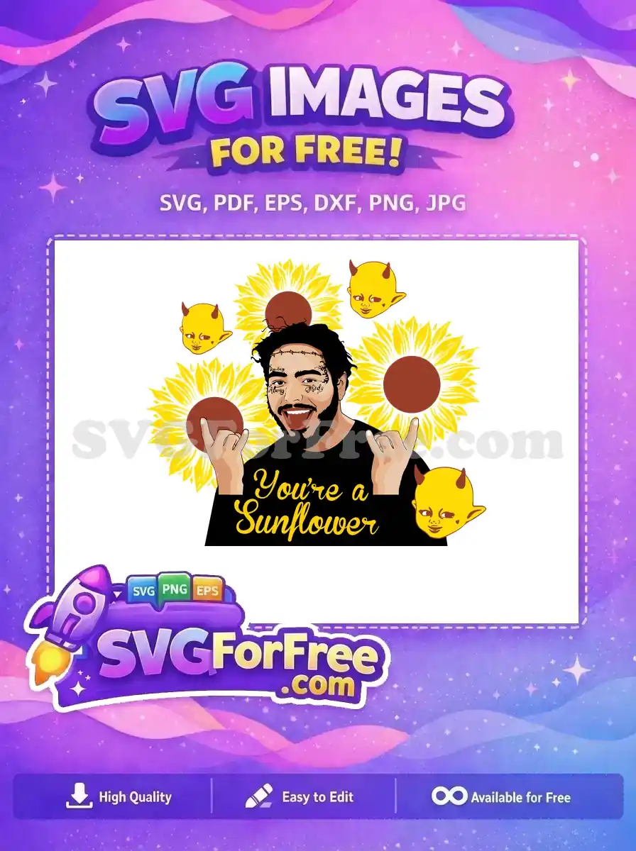 Free Tattoos Beard Free Sunflower Devils Youre a Sunflower Free SVG