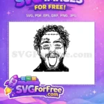 Free Tongue Out Free Tattooed Post Malone Free SVG - Instant Download