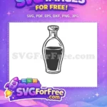 Free Dark Potion Free Bottle Silhouette One Free SVG - Instant Download