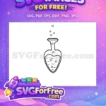 Free Bubbling Liquid Free Potion Bottle Silhouette Free SVG - Instant Download