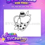 Free Heart-Shaped Potion Free Starry Silhouette Magic Love Bottle Free SVG - Instant Download