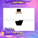 Free Hexagon Potion Free Black Liquid Silhouette Free SVG - Instant Download