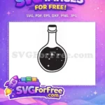Free Galaxy Stars Potion Free Black Silhouette Magic Witchcraft Free SVG - Instant Download