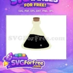 Free Corked Potion Free Black Liquid Bottle Free SVG - Instant Download