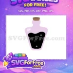 Free Purple Potion Free Bubbles Silhouette Halloween Free SVG - Instant Download
