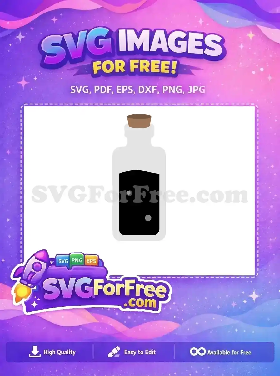 Free Bubbles Inside Free Black Potion Bottle Free SVG