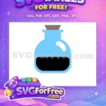 Free Light Blue Potion Free Dark Liquid Silhouette Witchcraft Free SVG - Instant Download